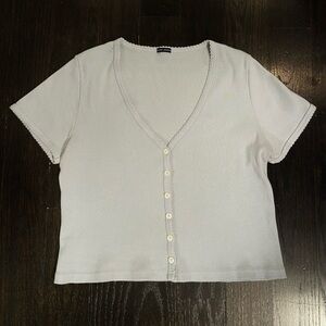 Brandy Melville Light Blue Button Top